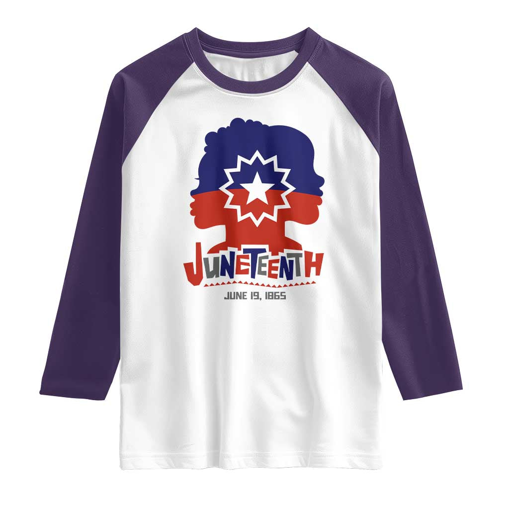 Juneteenth Flag Raglan Shirt Celebrating Black Freedom Day 1865