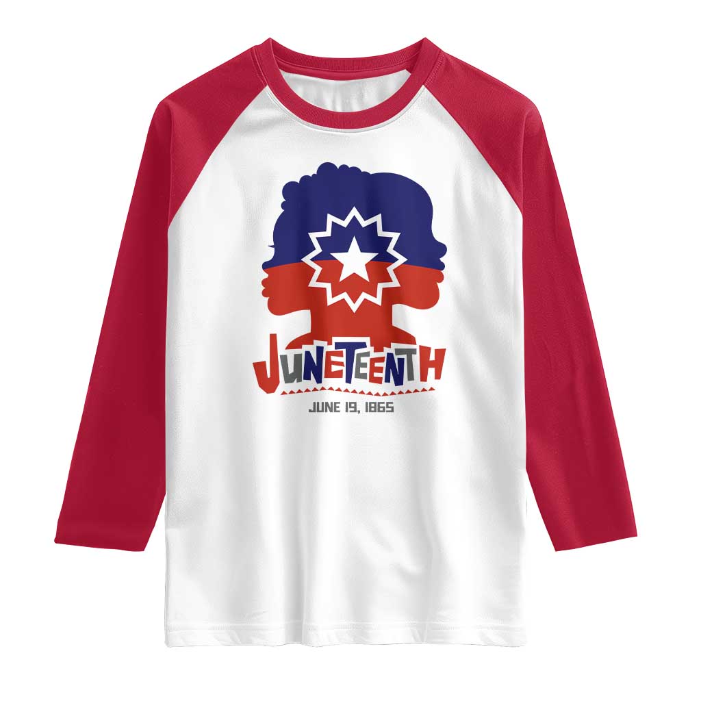 Juneteenth Flag Raglan Shirt Celebrating Black Freedom Day 1865