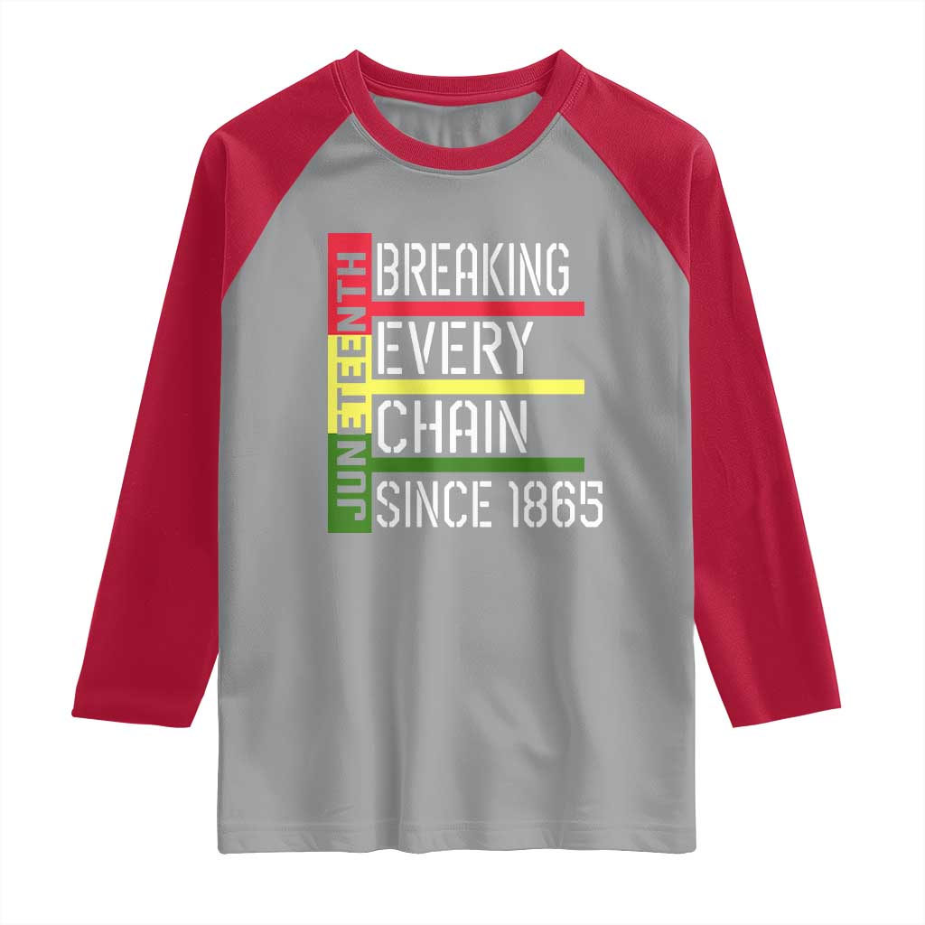 Juneteenth 1865 Raglan Shirt Breaking Every Chain