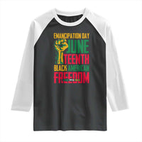 Emancipation Day Raglan Shirt Juneteenth Black American Freedom Since 1865