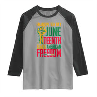 Emancipation Day Raglan Shirt Juneteenth Black American Freedom Since 1865