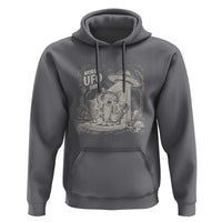 Funny Surprised Cat with UFOs Peace Sign Alien UFO Invasion Hoodie - Wonder Print Shop