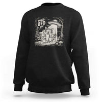 Funny Surprised Cat with UFOs Peace Sign Alien UFO Invasion Sweatshirt - Wonder Print Shop