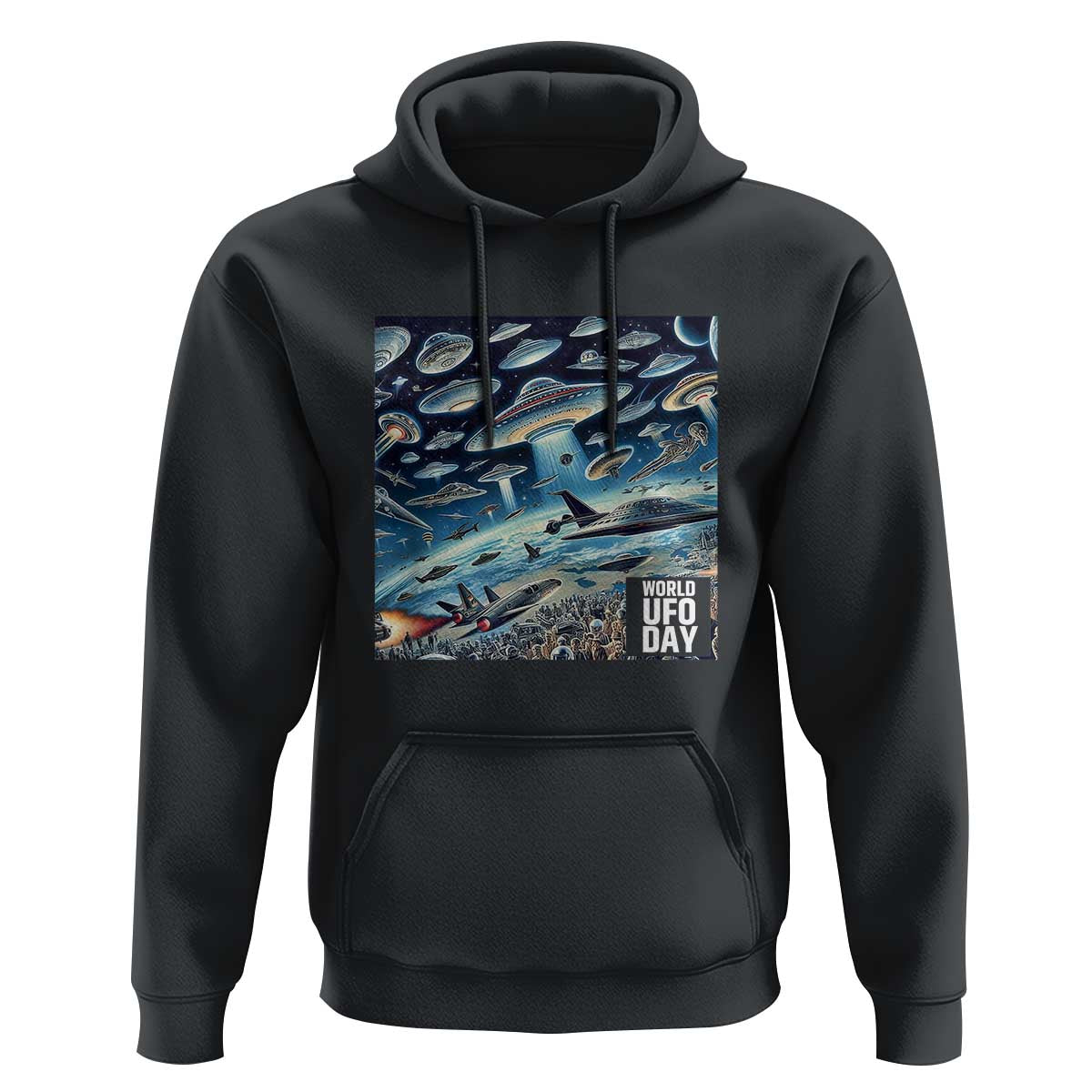 World UFO Day July 2nd They're Here Hoodie - Wonder Print Shop