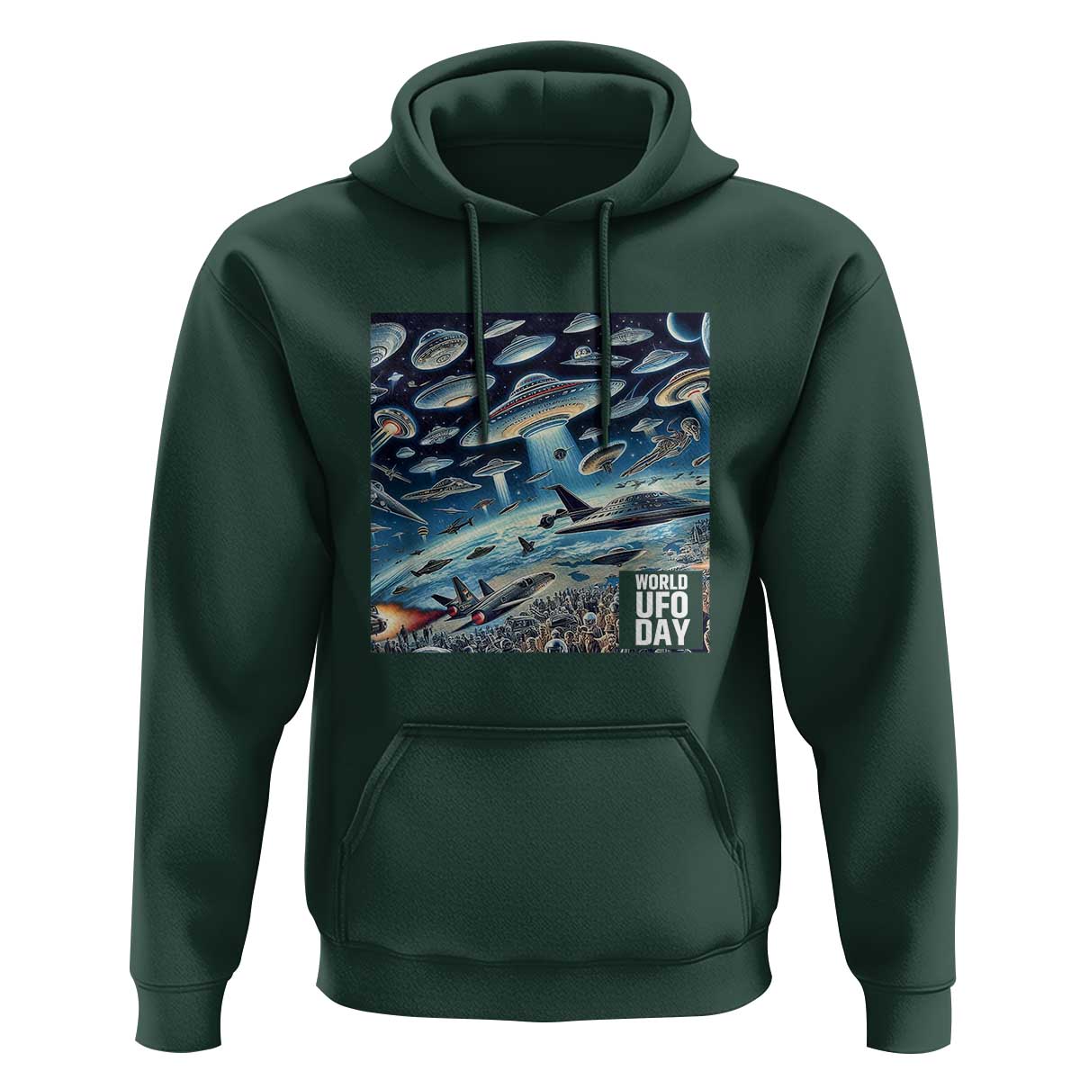 World UFO Day July 2nd They're Here Hoodie - Wonder Print Shop