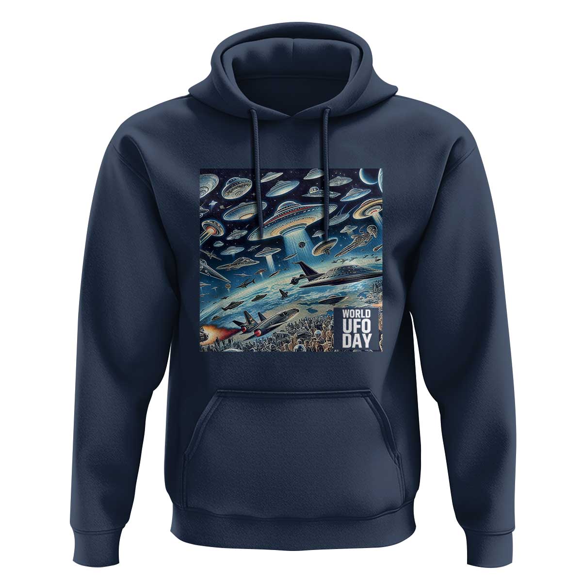 World UFO Day July 2nd They're Here Hoodie - Wonder Print Shop