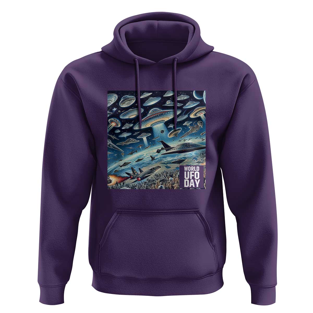 World UFO Day July 2nd They're Here Hoodie - Wonder Print Shop