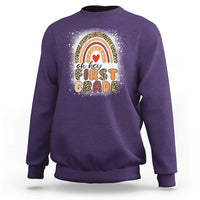 Oh Hey First Grade Sweatshirt Rainbow Bleached, 1st Day of School for Girls - Wonder Print Shop