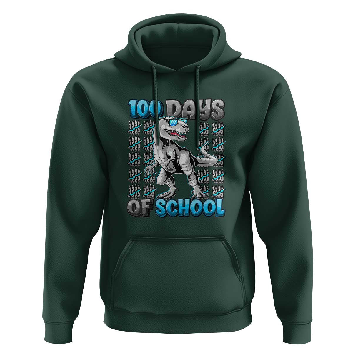 100 Days of School T-Rex Hoodie 100 Days Smarter Celebration - Wonder Print Shop
