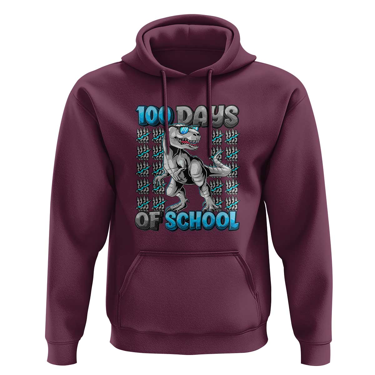 100 Days of School T-Rex Hoodie 100 Days Smarter Celebration - Wonder Print Shop
