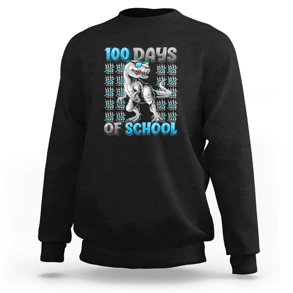 100 Days of School T-Rex Sweatshirt 100 Days Smarter Celebration - Wonder Print Shop