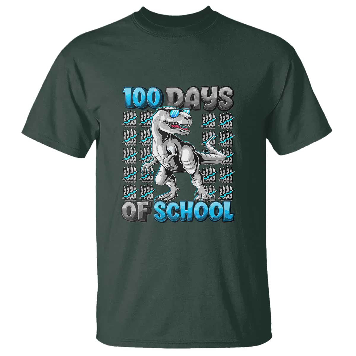 100 Days of School T-Rex T Shirt 100 Days Smarter Celebration - Wonder Print Shop