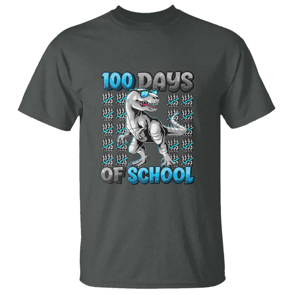 100 Days of School T-Rex T Shirt 100 Days Smarter Celebration - Wonder Print Shop