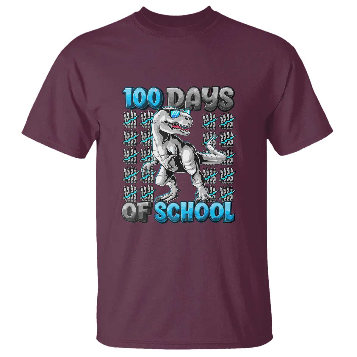 100 Days of School T-Rex T Shirt 100 Days Smarter Celebration - Wonder Print Shop