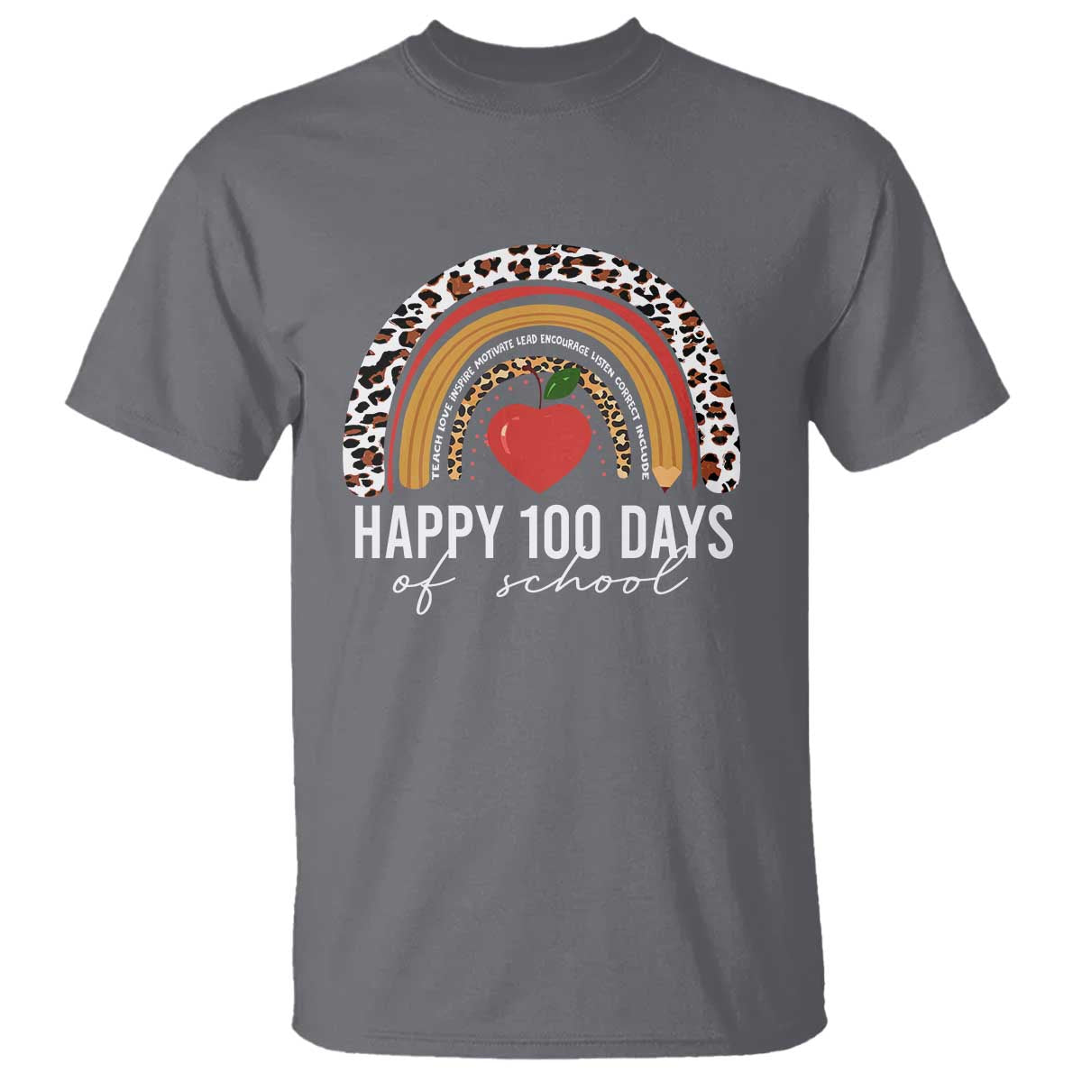 Rainbow 100 Days of School T Shirt Womens Happy 100th Day for Teacher - Wonder Print Shop