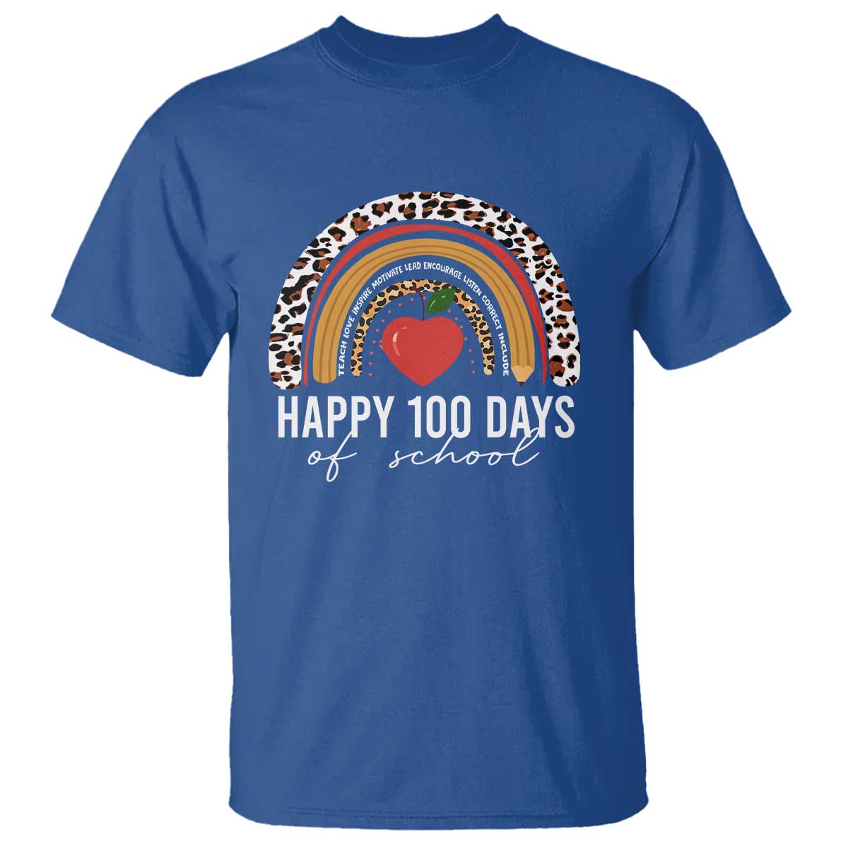Rainbow 100 Days of School T Shirt Womens Happy 100th Day for Teacher - Wonder Print Shop