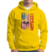 Mothman Cryptid Cryptozoology Hoodie with American Flag - Wonder Print Shop