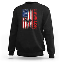 Mothman Cryptid Cryptozoology Sweatshirt with American Flag - Wonder Print Shop