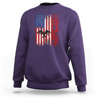 Mothman Cryptid Cryptozoology Sweatshirt with American Flag - Wonder Print Shop