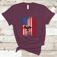 Mothman Cryptid Cryptozoology T Shirt with American Flag - Wonder Print Shop