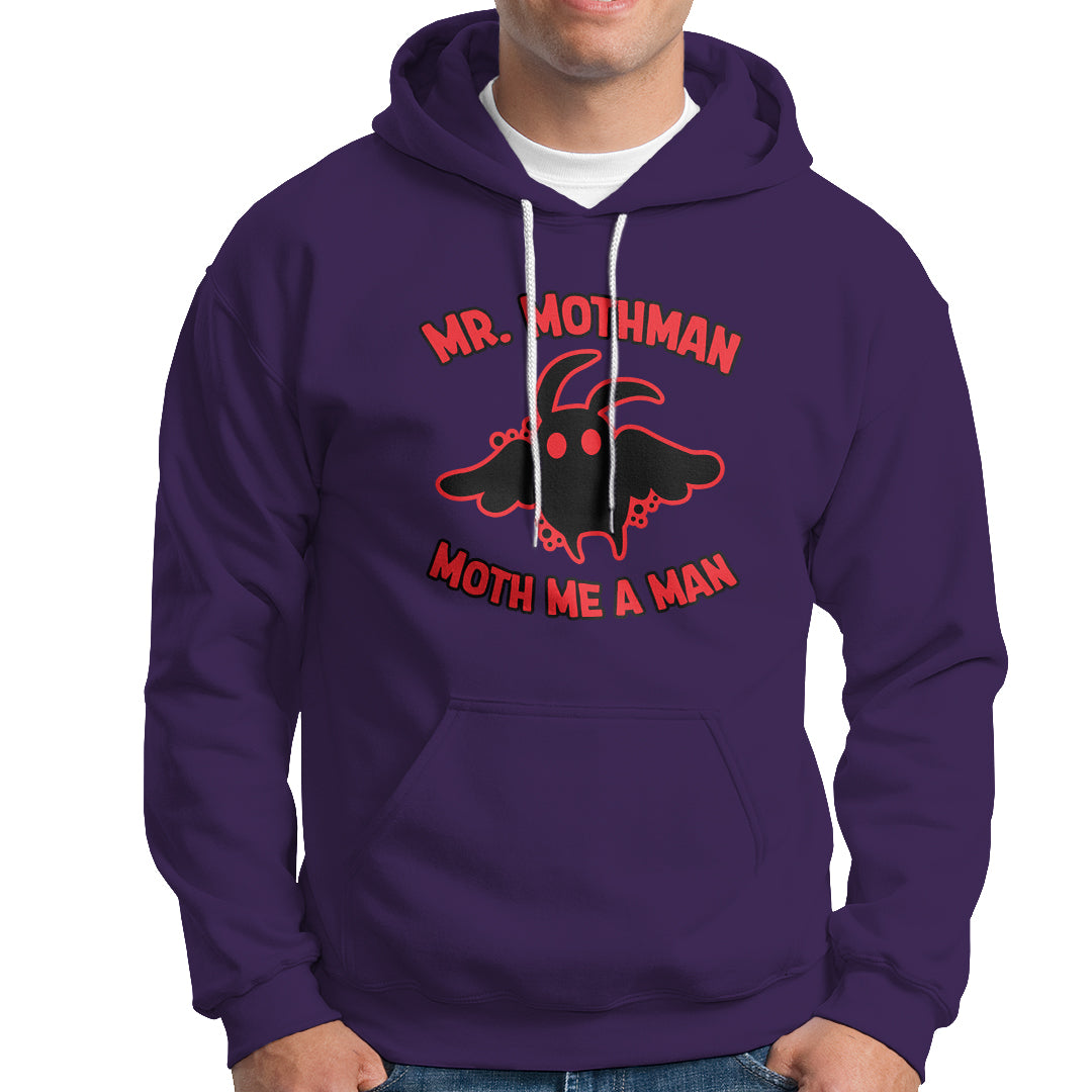 Mothman Cryptid Cryptozoology Hoodie Mr Mothman Moth Me a Man - Wonder Print Shop