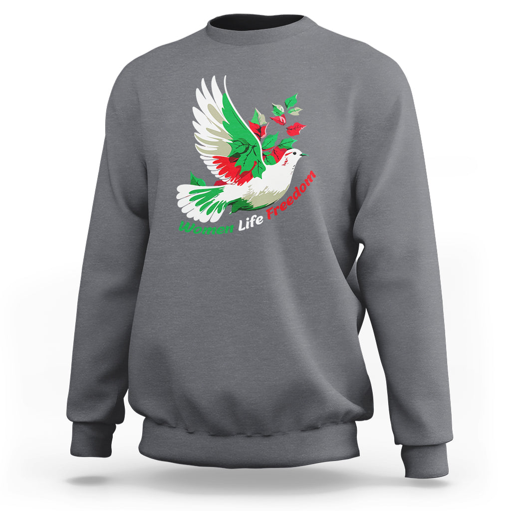 Women Life Freedom Farsi Support Iran Pigeon Sweatshirt - Wonder Print Shop