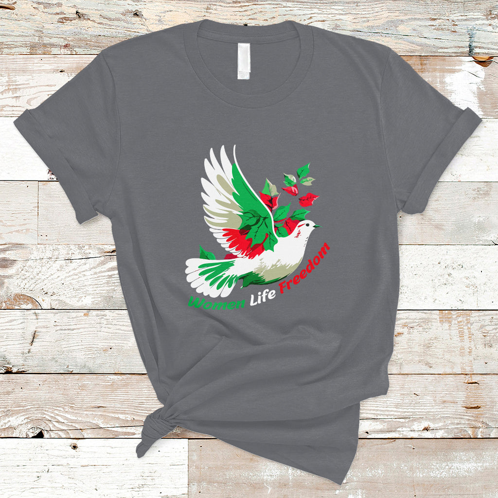 Women Life Freedom Farsi Support Iran Pigeon T Shirt - Wonder Print Shop