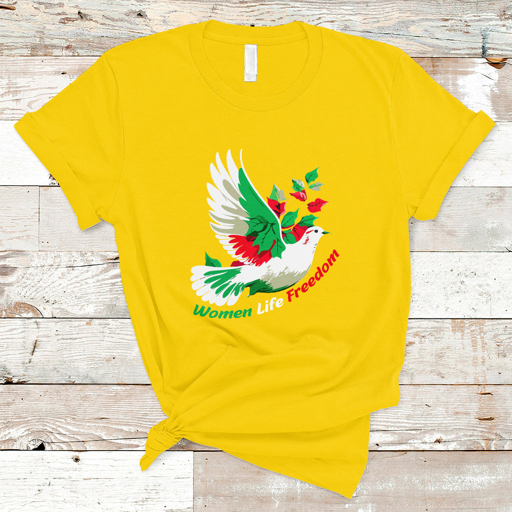 Women Life Freedom Farsi Support Iran Pigeon T Shirt - Wonder Print Shop
