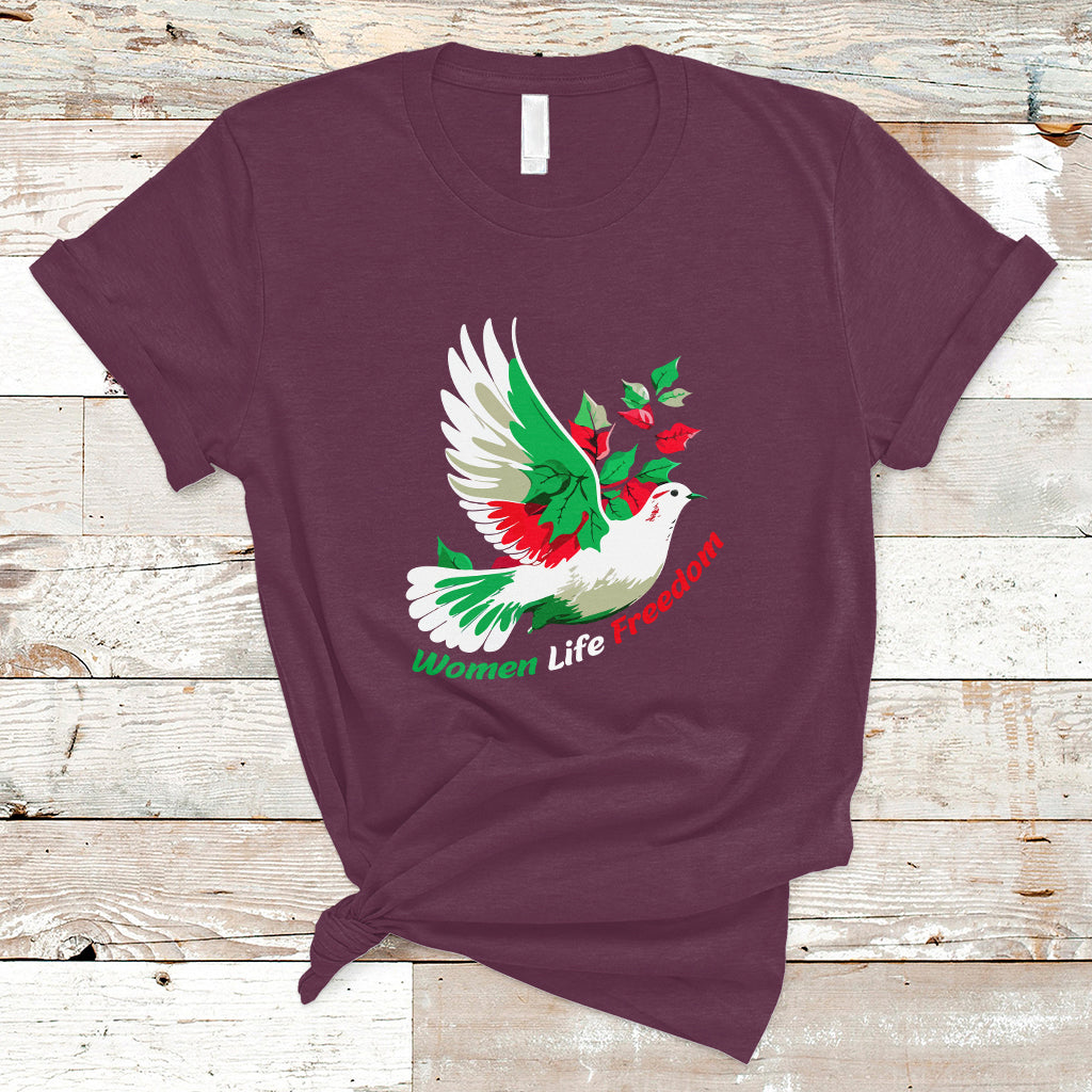Women Life Freedom Farsi Support Iran Pigeon T Shirt - Wonder Print Shop