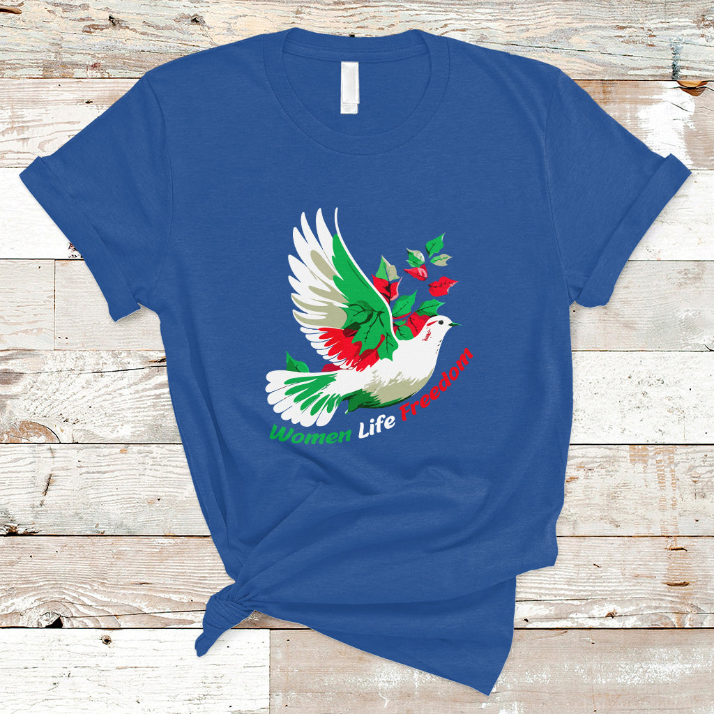 Women Life Freedom Farsi Support Iran Pigeon T Shirt - Wonder Print Shop