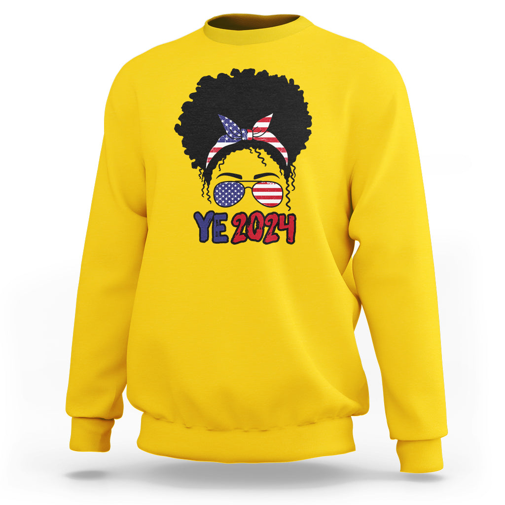 YE For President 2024 YE2024 Sweatshirt Messy Bun - Wonder Print Shop