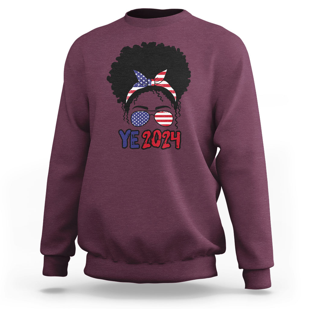 YE For President 2024 YE2024 Sweatshirt Messy Bun - Wonder Print Shop