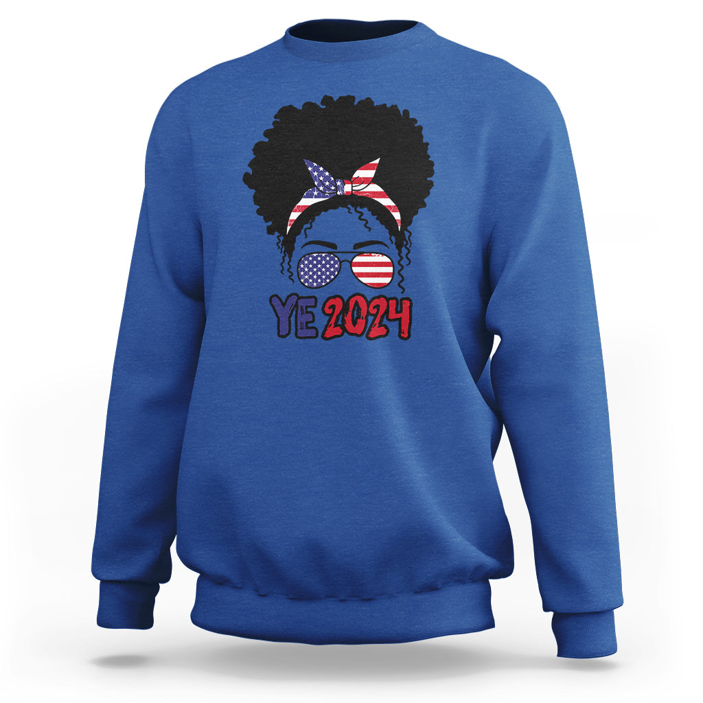 YE For President 2024 YE2024 Sweatshirt Messy Bun - Wonder Print Shop