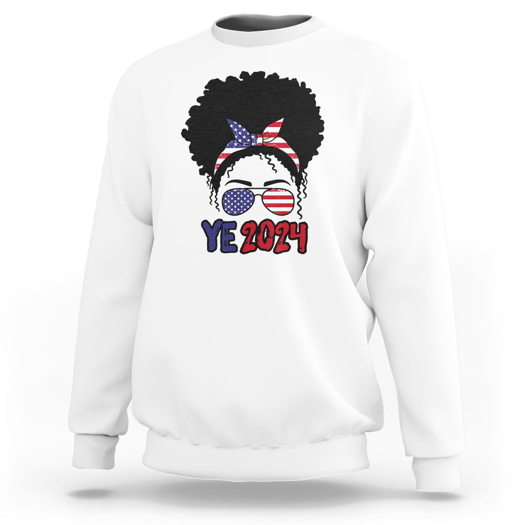 YE For President 2024 YE2024 Sweatshirt Messy Bun - Wonder Print Shop