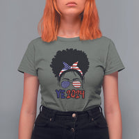 YE For President 2024 YE2024 T Shirt For Women Messy Bun - Wonder Print Shop