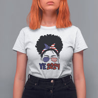 YE For President 2024 YE2024 T Shirt For Women Messy Bun - Wonder Print Shop