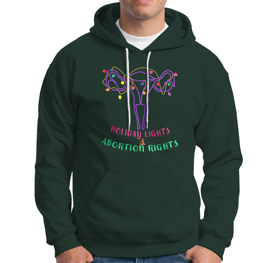 Retro Holiday Lights And Abortion Rights Hoodie Pro Choice Feminist - Wonder Print Shop