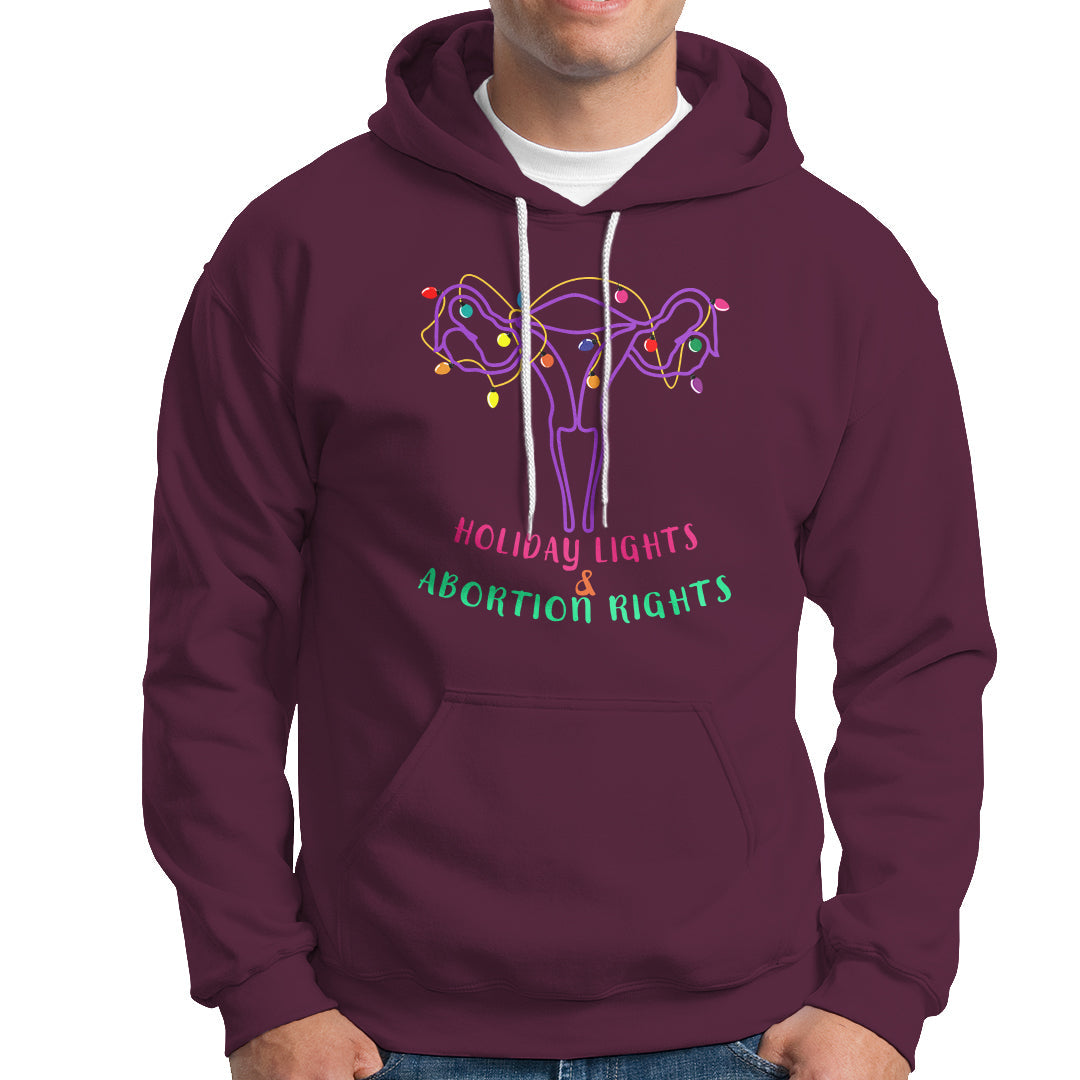 Retro Holiday Lights And Abortion Rights Hoodie Pro Choice Feminist - Wonder Print Shop