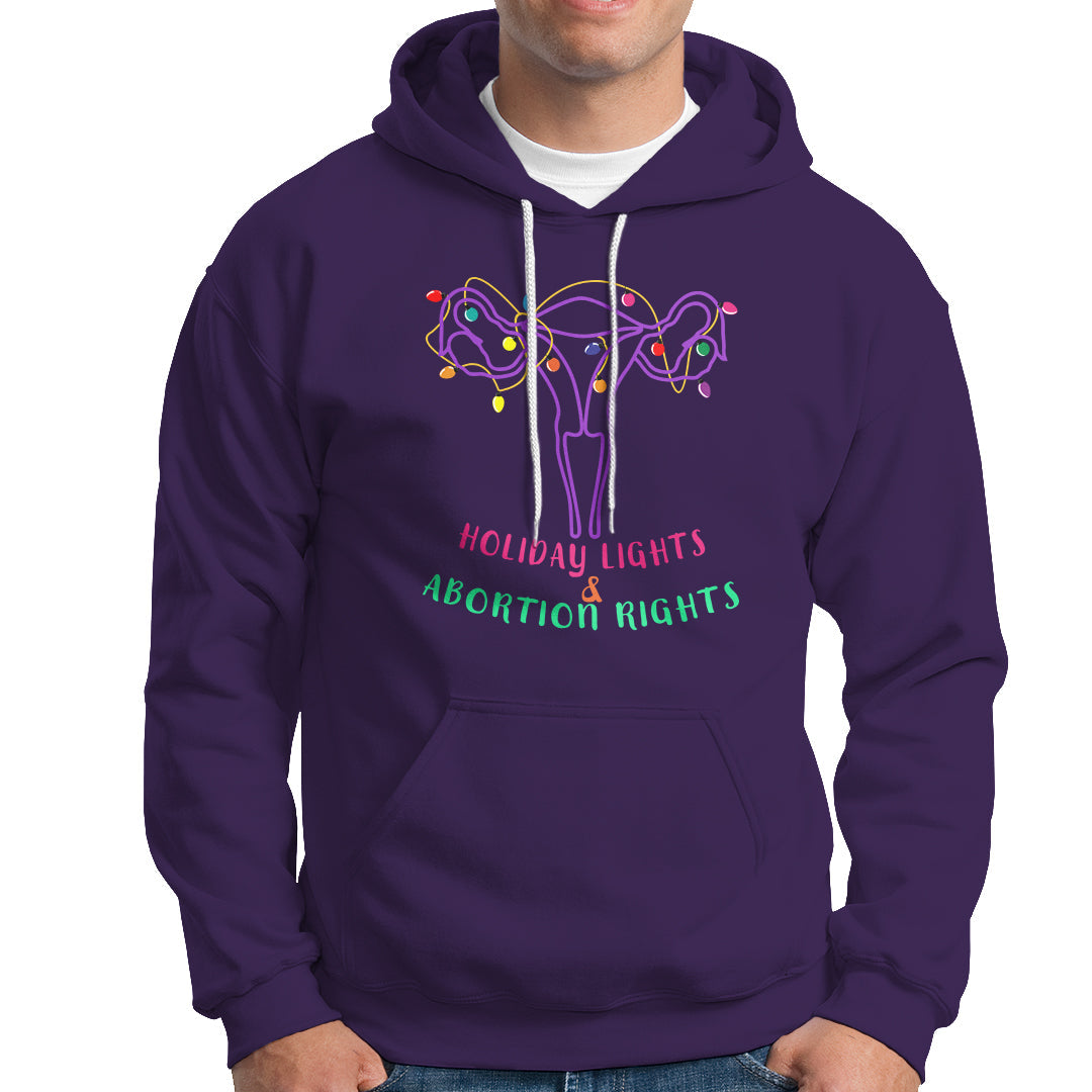 Retro Holiday Lights And Abortion Rights Hoodie Pro Choice Feminist - Wonder Print Shop