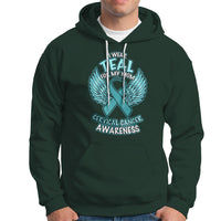 Cervical Cancer Awareness Hoodie I Wear Teal For My Mom Shirt - Wonder Print Shop