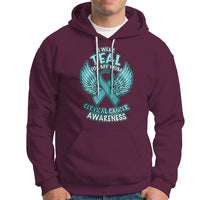Cervical Cancer Awareness Hoodie I Wear Teal For My Mom Shirt - Wonder Print Shop