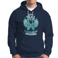 Cervical Cancer Awareness Hoodie I Wear Teal For My Mom Shirt - Wonder Print Shop