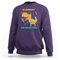 In January We Wear Teal Cervical Cancer Awareness Sweatshirt - Wonder Print Shop