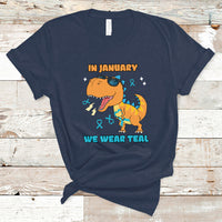 In January We Wear Teal Cervical Cancer Awareness T Shirt - Wonder Print Shop