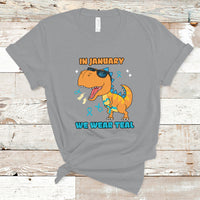 In January We Wear Teal Cervical Cancer Awareness T Shirt - Wonder Print Shop