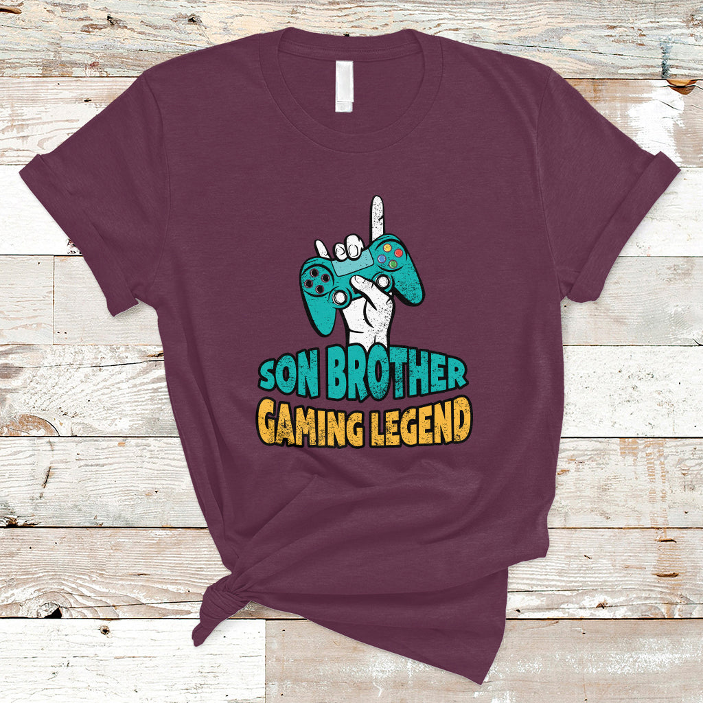 Gamer T Shirt Gifts For Son, Son Brother Gaming Legend - Wonder Print Shop