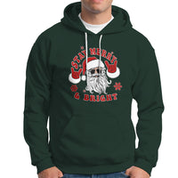 Retro Groovy Stay Merry & Bright Christmas Cute Santa Claus Hoodie - Wonder Print Shop