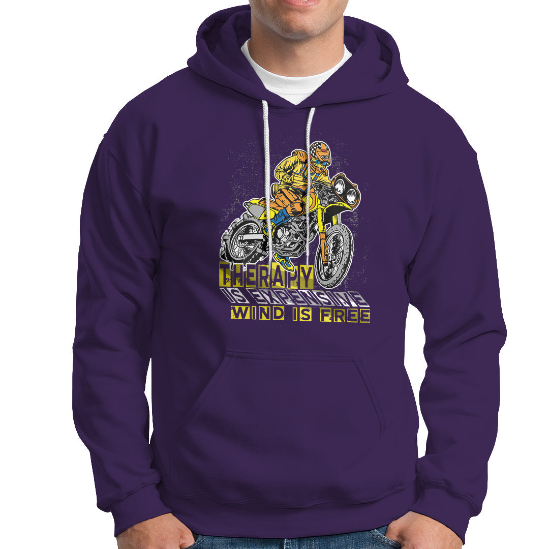 Purple motorcycle hoodie with motorcycle graphic print and hood drawstrings, kangaroo pocket