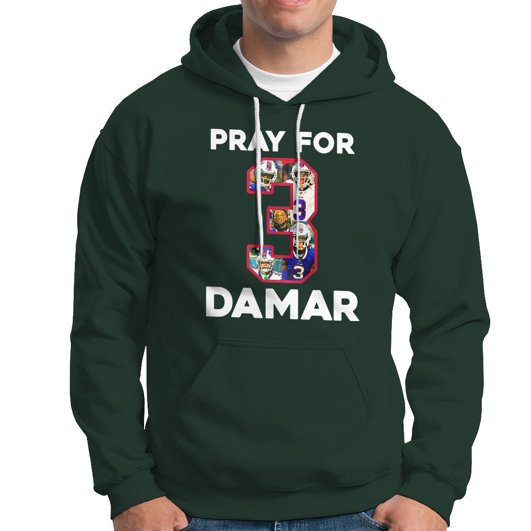 Pray For Damar Support Pittsburgh Bills Number 3 Hoodie - Wonder Print Shop