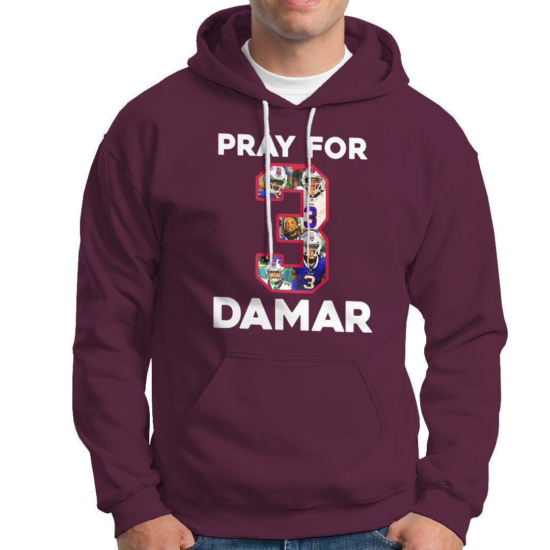 Pray For Damar Support Pittsburgh Bills Number 3 Hoodie - Wonder Print Shop
